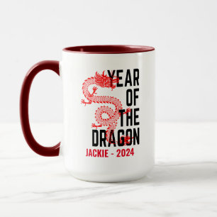 Personalisierter Name Jahr des Drachen Geburtsjahr Tasse