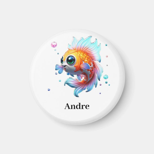 Personalisierter Name Japanischer Koi Fisch Magnet (Vorne)