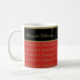 Personalisierter Name Jólabókaflóð Red Black Kaffeetasse