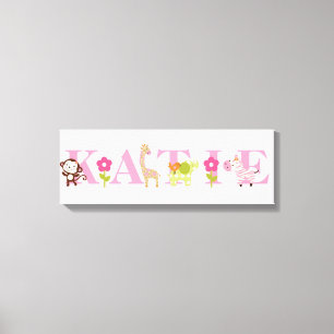 Personalisierter Name Jungle Girls Leinwand Art