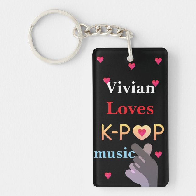 Personalisierter Name K-Pop Schlüsselanhänger (Vorderseite)