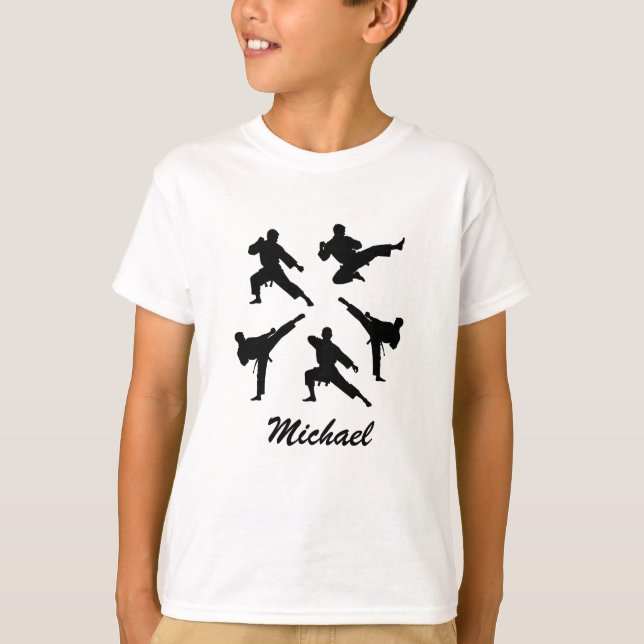 Personalisierter Name Karate / Taekwondo / Judo T-Shirt (Vorderseite)