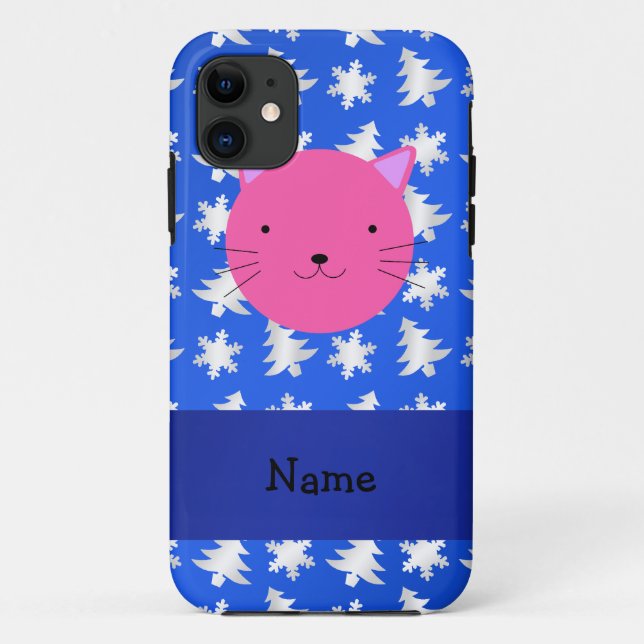 Personalisierter Name Katzenschneeflocken Case-Mate iPhone Hülle (Rückseite)