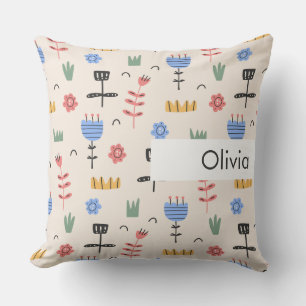 Personalisierter Name Kids Niedliches Muster Kissen