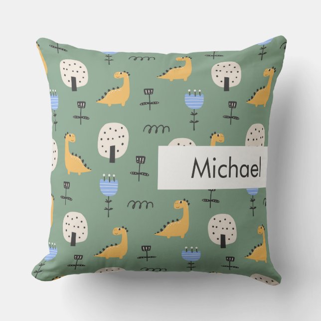 Personalisierter Name Kids Niedliches Muster Kissen (Vorderseite)