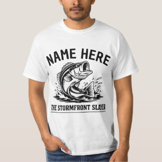Personalisierter Name Klassisches Bassangeln Sturm T-Shirt