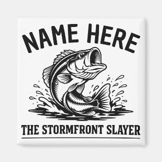 Personalisierter Name Klassisches Bassfischen Stur Magnet