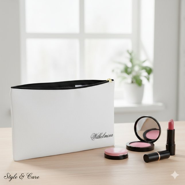 Personalisierter Name Kleiner Multifunktionsbeutel Zubehörtasche (Personalized Name Small Multi Purpose White Accessory Pouch)