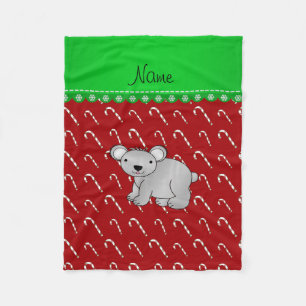 Personalisierter Name Koala Rote Weihnachtskuchen Fleecedecke