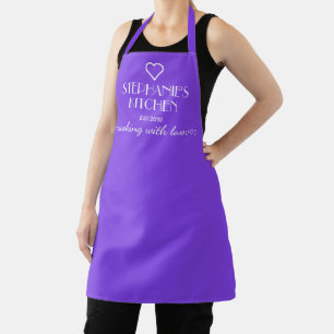 Personalisierter Name Kochen mit Liebe Lila Schürze