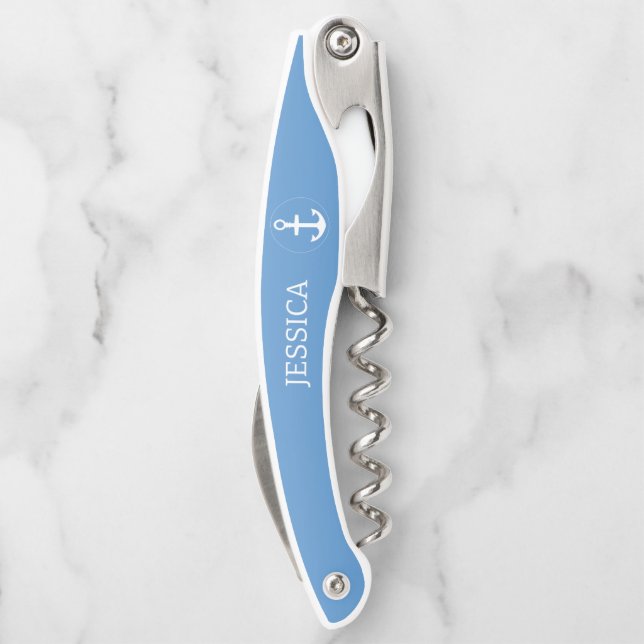 Personalisierter Name Korkenzieher Eleganter Weinö (Rückseite)