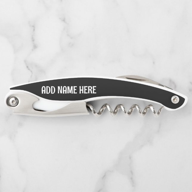 PERSONALISIERTER NAME KORKZIEHER CUSTOM FLASCHENÖF KELLNERMESSER (Vorderseite)