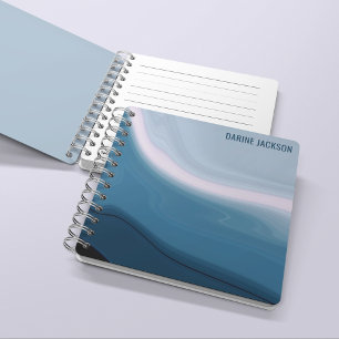 Personalisierter Name l Ocean Blue Watercolor Notizbuch