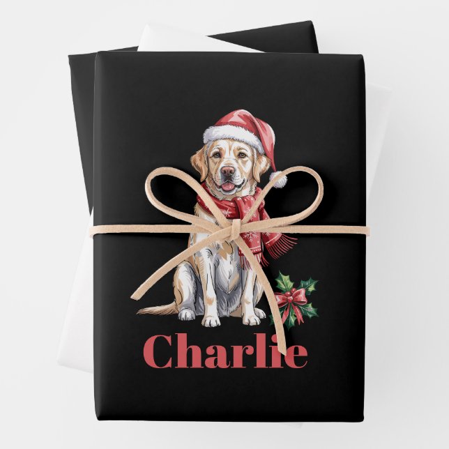 Personalisierter Name Labrador Retriever Geschenkpapier Set (Beispiel)