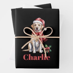 Personalisierter Name Labrador Retriever Weihnacht Geschenkpapier Set