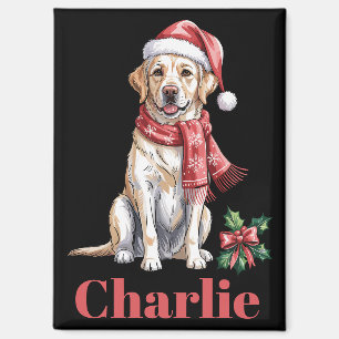 Personalisierter Name Labrador Retriever Weihnacht Magnet