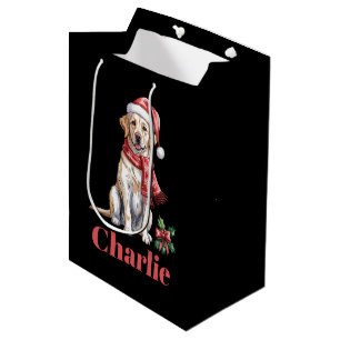 Personalisierter Name Labrador Retriever Weihnacht Mittlere Geschenktüte