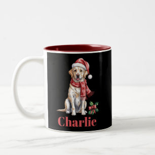 Personalisierter Name Labrador Retriever Zweifarbige Tasse