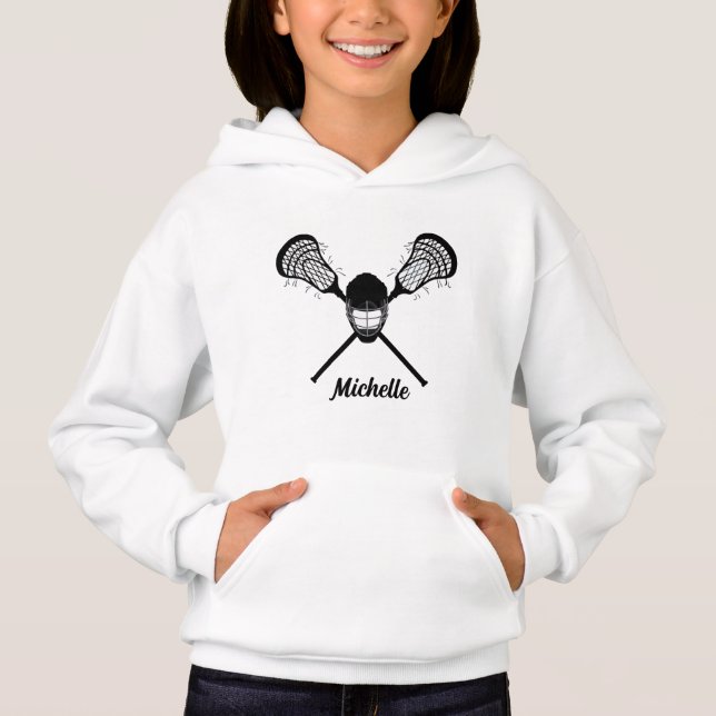 Personalisierter Name Lacrosse Lax Hoodie (Vorderseite)