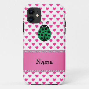 Personalisierter Name Ladybug Pink Herz Polka Punk Case-Mate iPhone Hülle