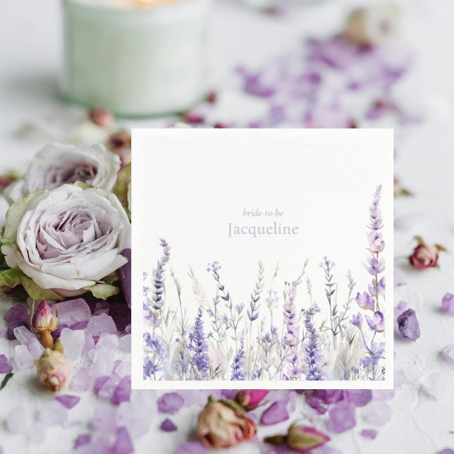 Personalisierter Name Lavendel Brautparty Serviette (Von Creator hochgeladen)