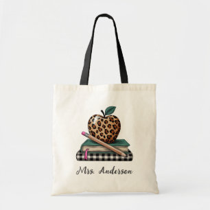 Personalisierter Name Lehrer Apple Book Pencil Tragetasche