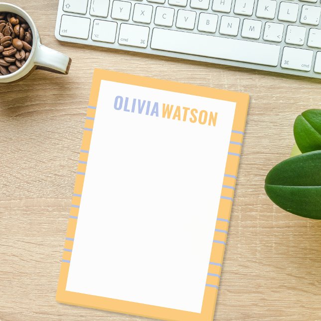 Personalisierter Name Lehrer Wertung Geschenk Stri Post-it Klebezettel (Stripe Personalized Name Teacher Appreciation Gift Post-it Notes)