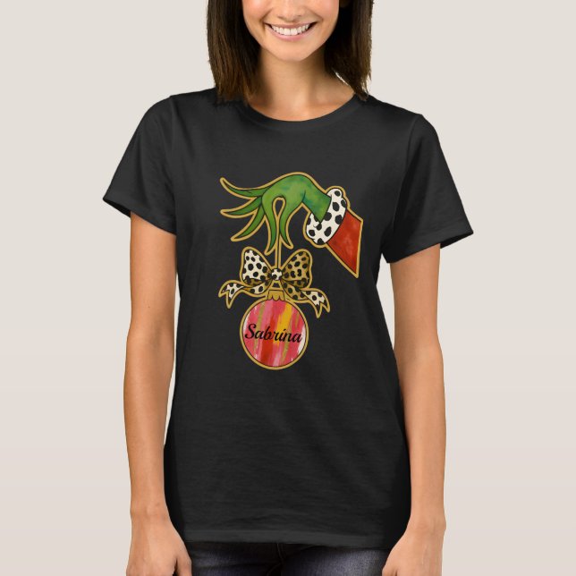 personalisierter Name Leopard-Bogen-Papageien-Schm T-Shirt (Vorderseite)