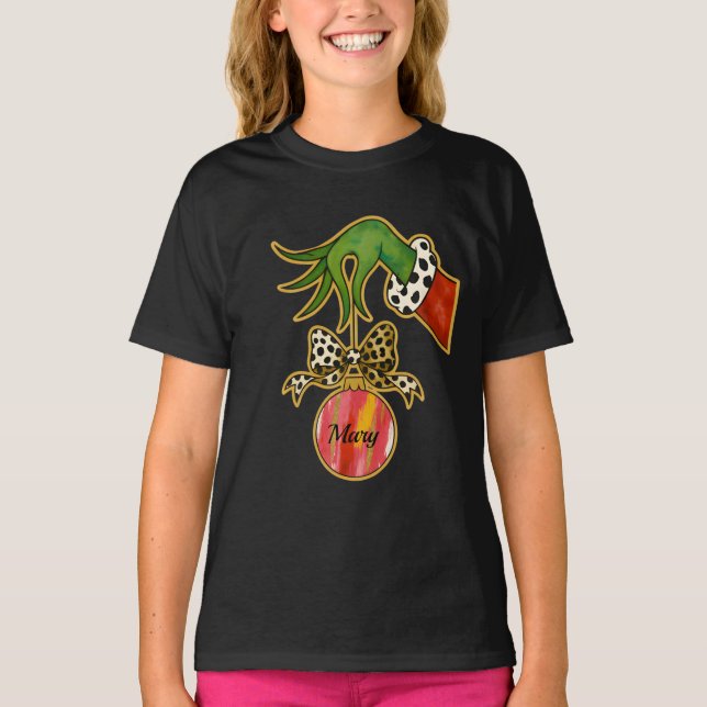 personalisierter Name Leopard-Bogen-Papageien-Schm T-Shirt (Vorderseite)