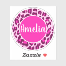 Personalisierter Name Leopard Tierfarbe hell rosa