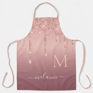 Personalisierter Name Letter Rose Gold Glitzer Sch Schürze