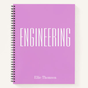 Personalisierter Name Lila Flieder Ingenieurstuden Notizbuch