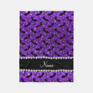 Personalisierter Name lila Glitzer extravagante Sc Fleecedecke