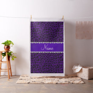Personalisierter Name lila Leopardenmuster Stoff