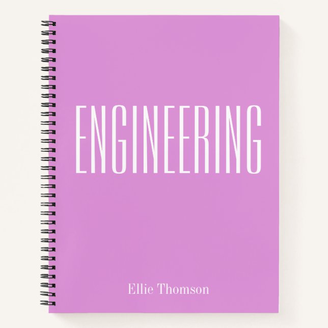 Personalisierter Name Lila Lilac Engineering Stude Notizbuch (Vorderseite)