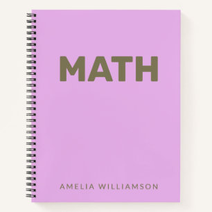 Personalisierter Name Lila Schulmathematik Notizbuch