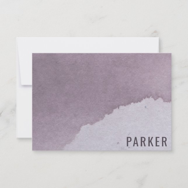 Personalisierter Name Lila Wasserfarbe Dankeschön  Dankeskarte (Vorderseite)