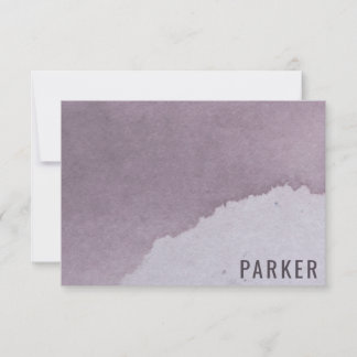 Personalisierter Name Lila Wasserfarbe Dankeschön  Dankeskarte
