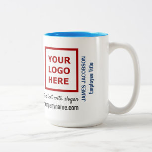 Personalisierter Name Logo Website für Mitarbeiter Zweifarbige Tasse