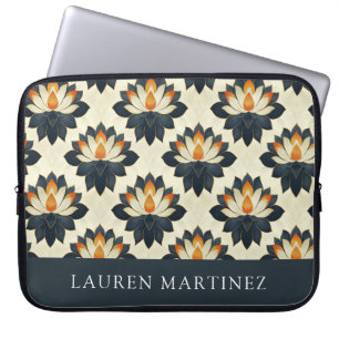 Personalisierter Name Lotus Blume Muster Laptopschutzhülle