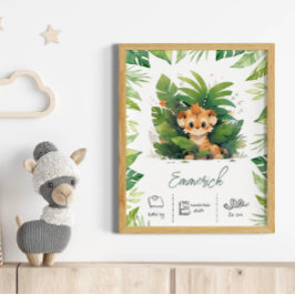 Personalisierter Name Löwe boho Kinderzimmer Art P Poster
