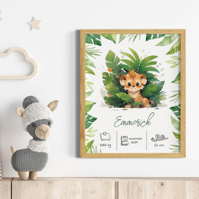 Personalisierter Name Löwe boho Kinderzimmer Art P Poster (Von Creator hochgeladen)