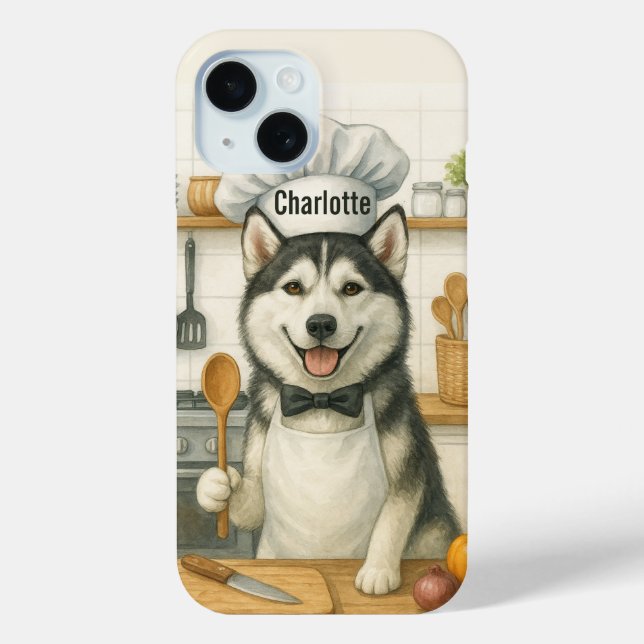 Personalisierter Name Lustiger Sibirischer Husky H Case-Mate iPhone Hülle (Rückseite)