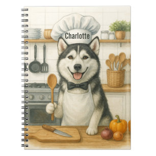 Personalisierter Name Lustiger Sibirischer Husky H Notizblock