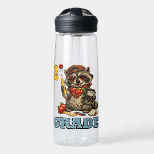 Personalisierter Name & Lustiger Waschbär der zwei Trinkflasche
