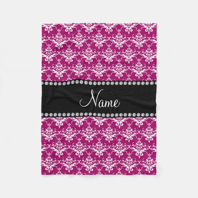Personalisierter Name Magenta Fleecedecke (Vorderseite)