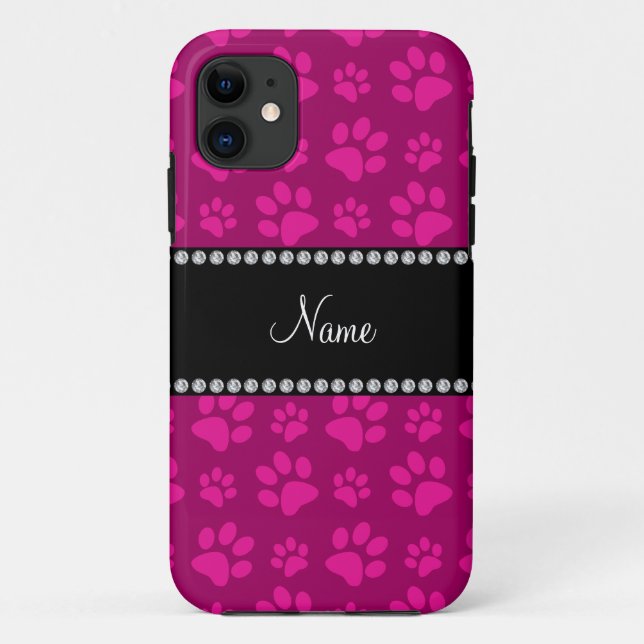 Personalisierter Name Magenta Pfosten Case-Mate iPhone Hülle (Rückseite)