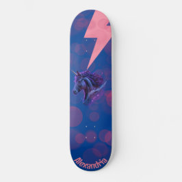 Personalisierter Name Magical Unicorn Pink Blitz Skateboard