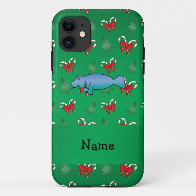 Personalisierter Name Manatee grüne Bonbons Case-Mate iPhone Hülle (Rückseite)