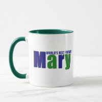 Personalisierter Name "Mary", grün und blau